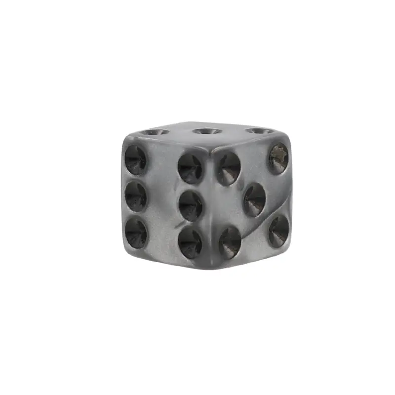 12mm Mini Pearlized Dice in Shimmering Silver