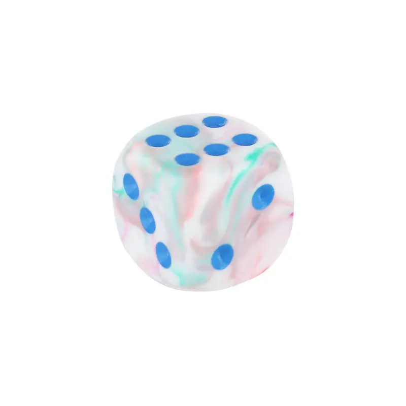 12mm Mini Rounded Corner Dice Featuring Pop Art Theme and Blue Dots