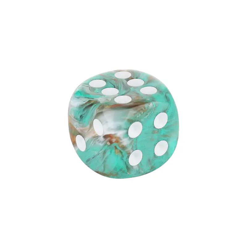 12mm Mini Rounded Corner Dice in Oxi-Copper Finish with White Dots