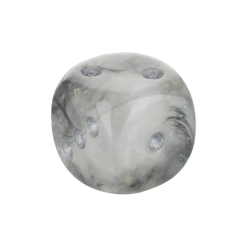 16mm Glow-in-the-Dark Rounded Dice in Smoke Finish with Silver Dots