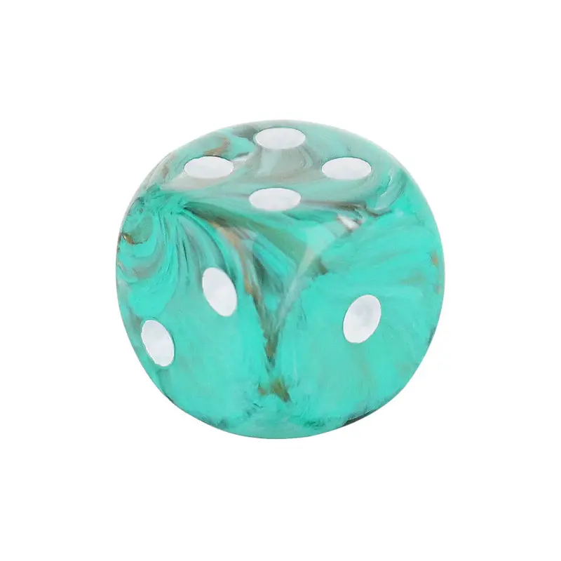 16mm Rounded Corner Dice – Oxidized Copper with White Pips