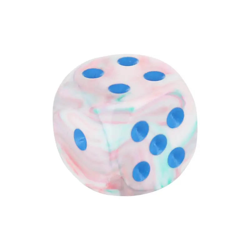 16mm Rounded Corner Dice – Pop Art Style with Blue Pips