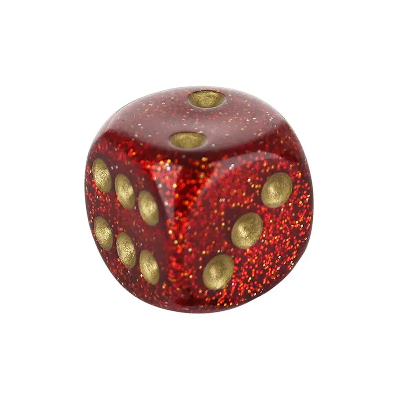 16mm Rounded Corner Dice – Ruby Red with Gold Pips