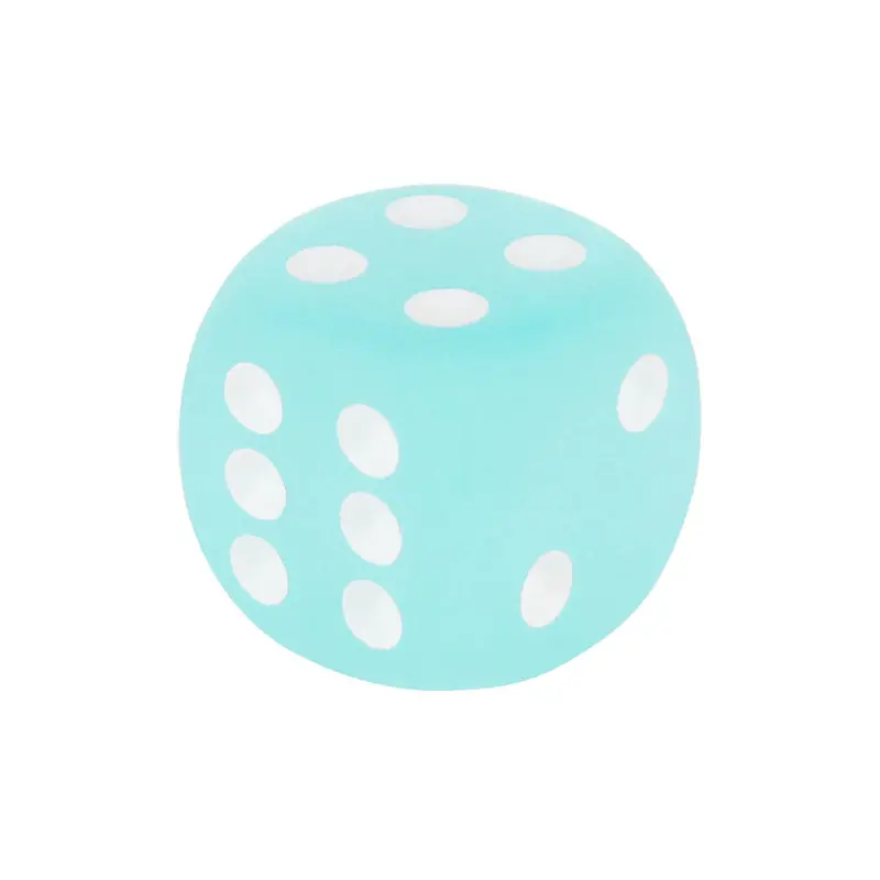 16mm Rounded Corner Dice – Turquoise Teal with White Pips