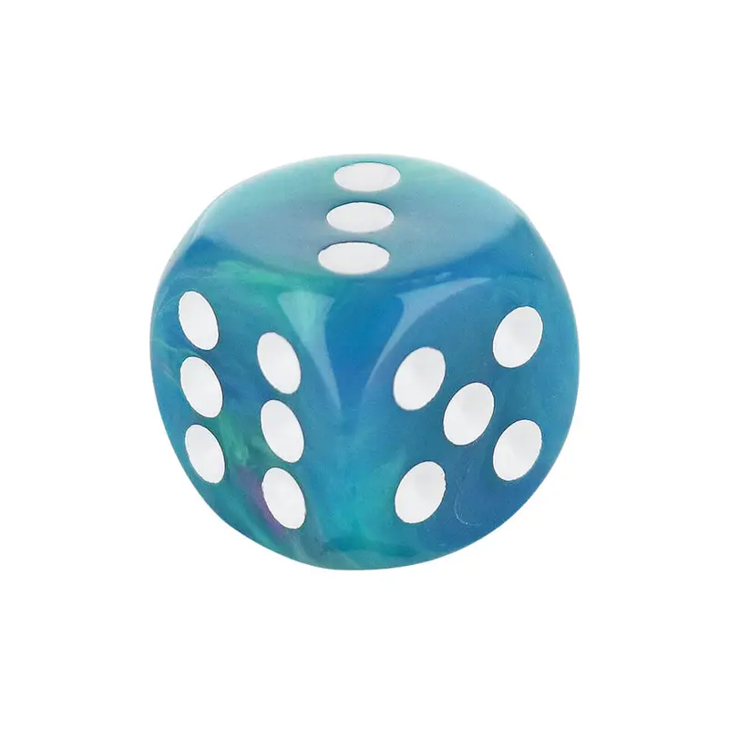 16mm Rounded Corner Dice with Festive Water Lily Design and White Dots