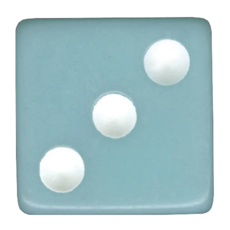 16mm Square-Corner Dice – Gray-Blue Body with White Pips
