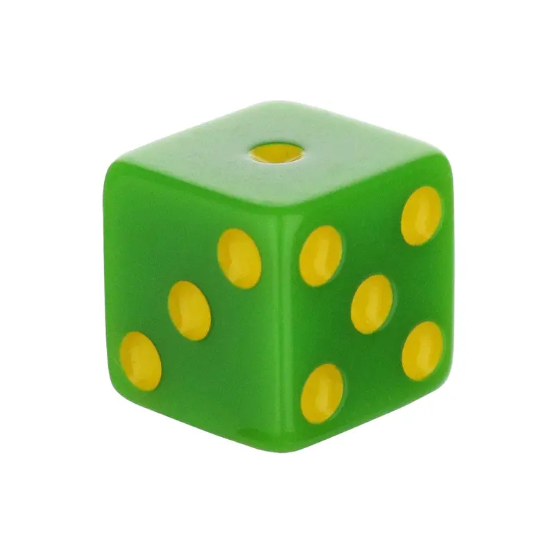 16mm Square-Edged Dice – Forest Green Body with Golden Yellow Dots
