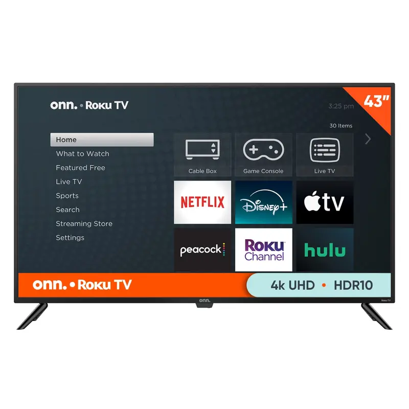 43-Inch 4K UHD Roku Smart TV – HDR-Compatible LED Television with Voice Remote