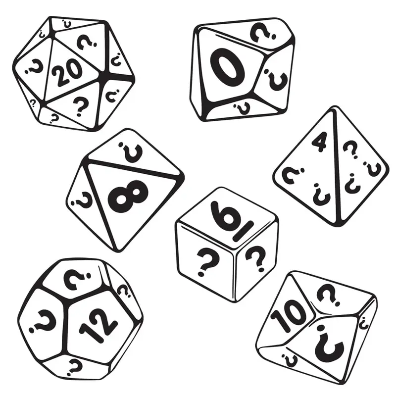 7-Piece Mixed Polyhedral Dice Set – Random Assortment