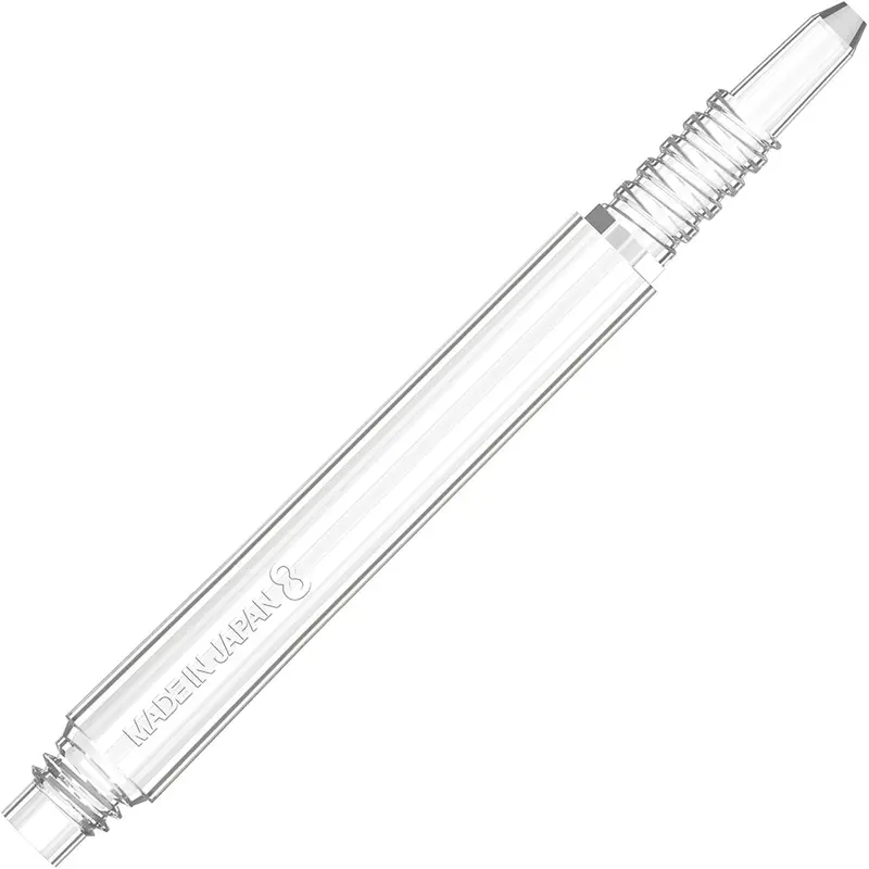 8-Pack Locked Dart Shafts – Clear, Medium Length