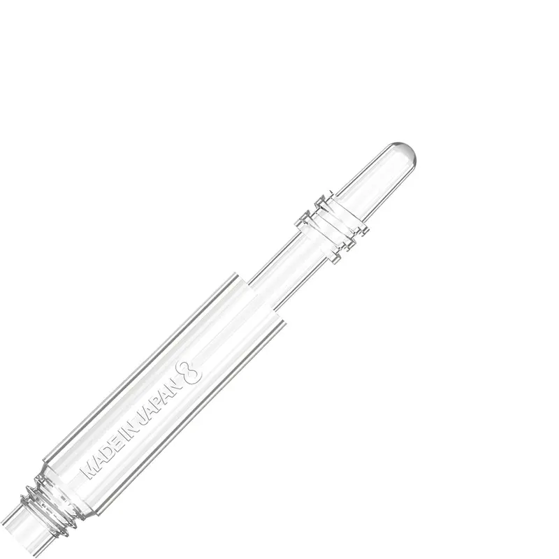 8-Pack Spinning Dart Shafts – Clear, Short Length