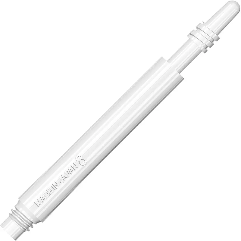 8-Pack Spinning Dart Shafts – White, Medium Length