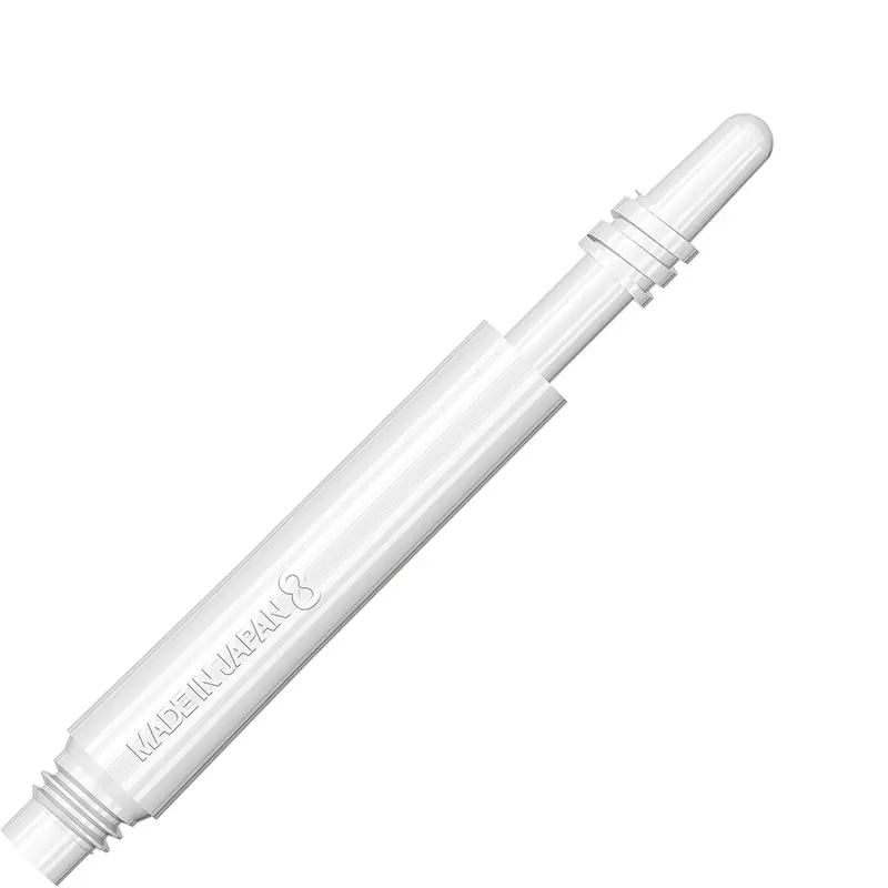 8-Pack Spinning Dart Shafts – White, Mid-Length Option