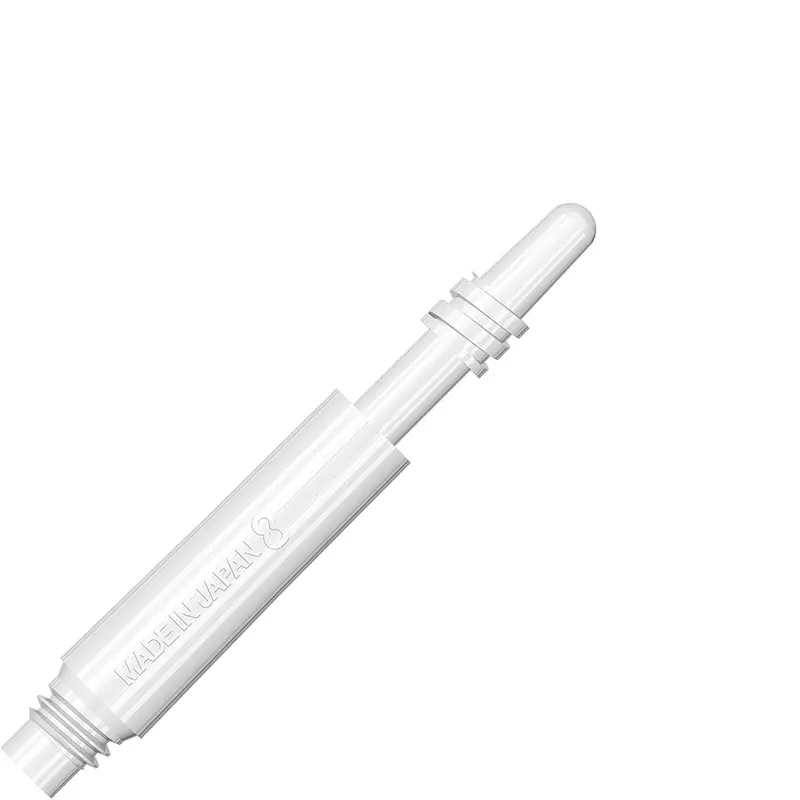 8-Pack Spinning Dart Shafts – White, Short Profile