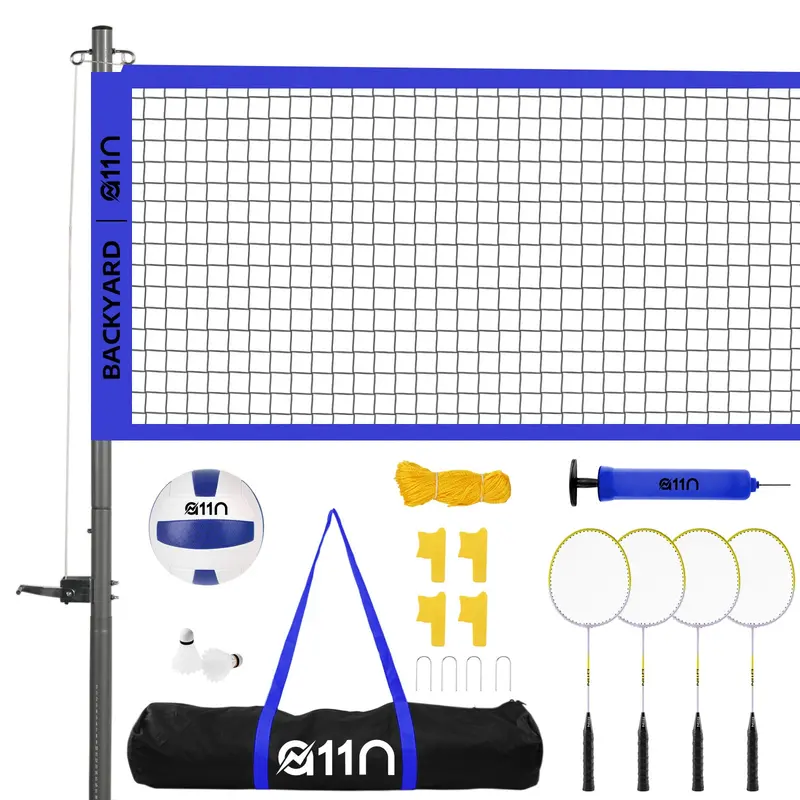 A11N 22ft 2-in-1 Combo Net Set – Volleyball & Badminton Dual-Sport Portable System