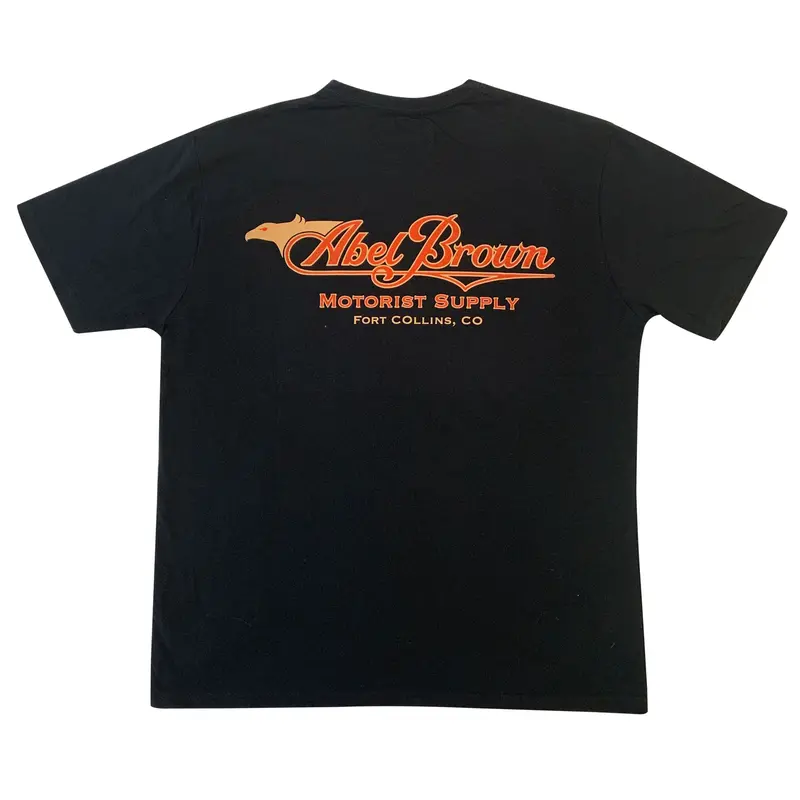 Abel Brown Eagle Logo Tee – Matte Black