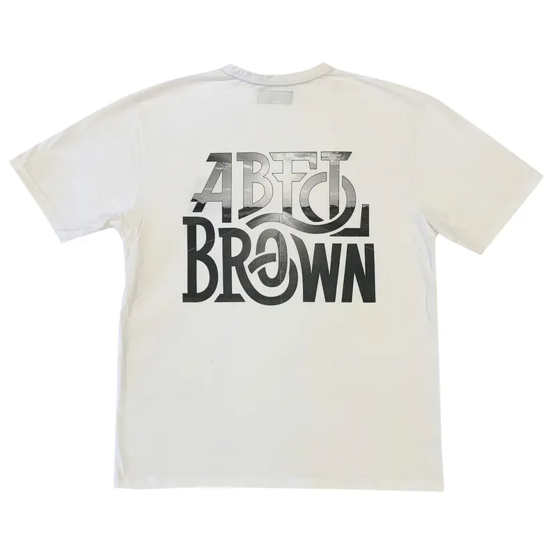 Abel Brown Modern Stretch Crew Tee – White