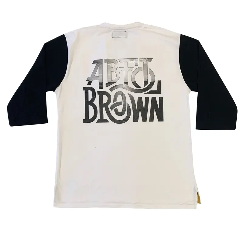 Abel Brown Stretch Baseball Tee – Clean White