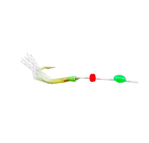 Ahi Sabiki Rig with Glow Hooks and Speckled Shrimp Pattern