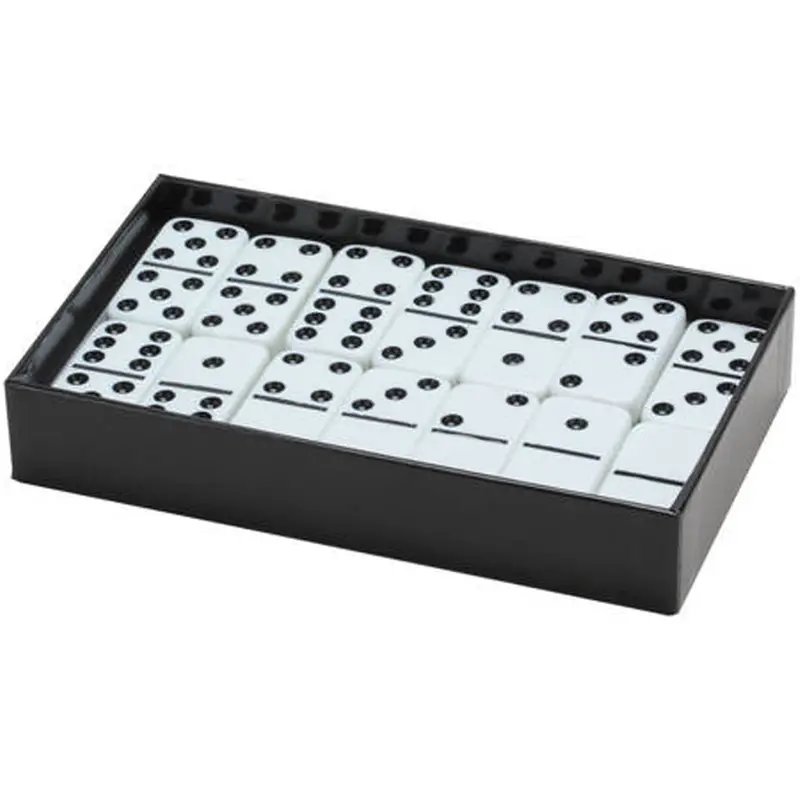 Classic Double-Six Domino Set – Matte White Tiles