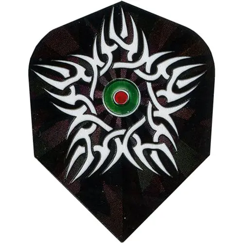 Dart World 2D Glitter Black Celtic Star Dart Flights – Standard Shape