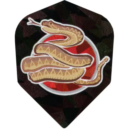 Dart World 2D Glitter Coiled Tan Snake Dart Flights – Black Design