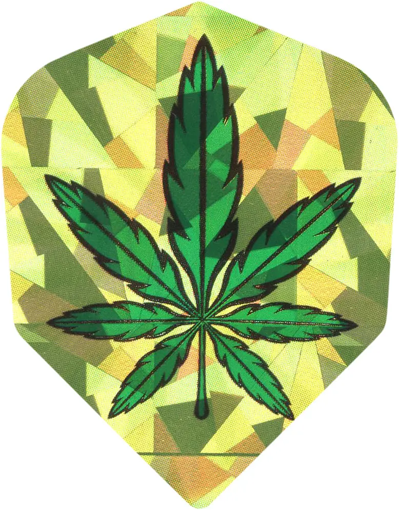 Dart World 2D Glitter Green Leaf Dart Flights – Standard Shape