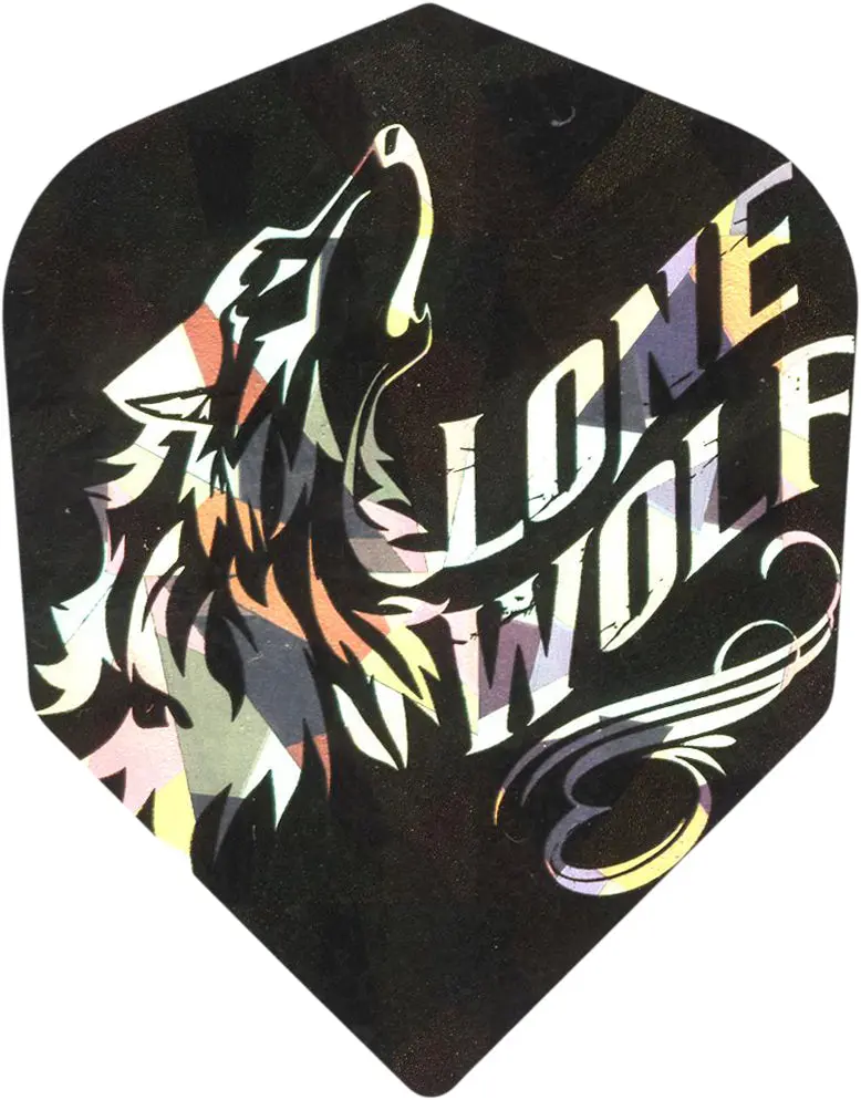 Dart World 2D Glitter Lone Wolf Dart Flights – Standard Shape