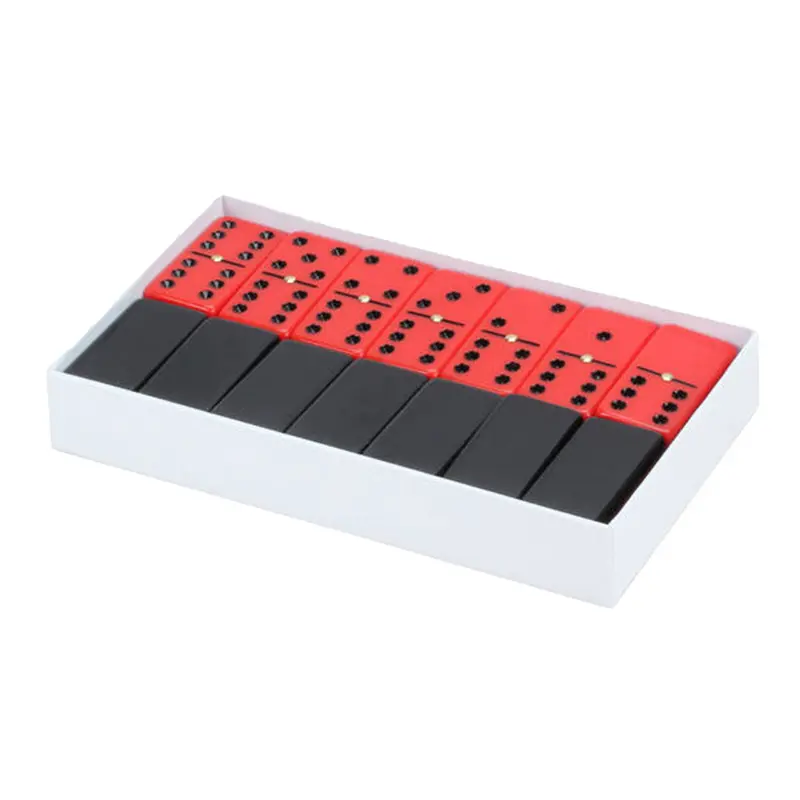 Deluxe Jumbo Double-Six Dominoes with Spinners – Black & Red