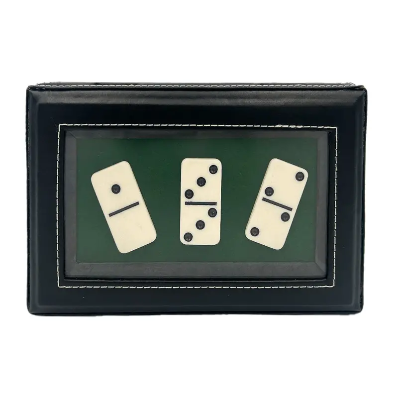 Double-Six Domino Set in Premium Leather Case