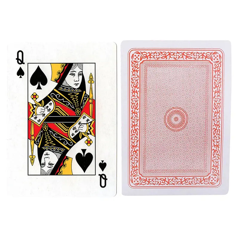 Jumbo Red Plastic-Coated Playing Cards