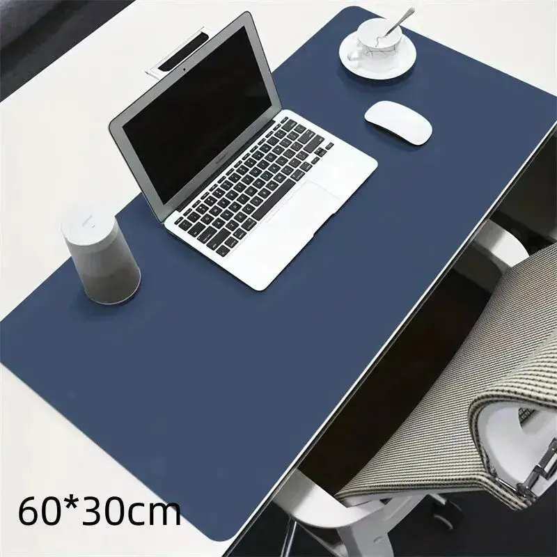 Large PU Leather Desk Mat — 60 × 30 cm Waterproof Office Pad for Keyboard, Mouse, and Gaming Setup