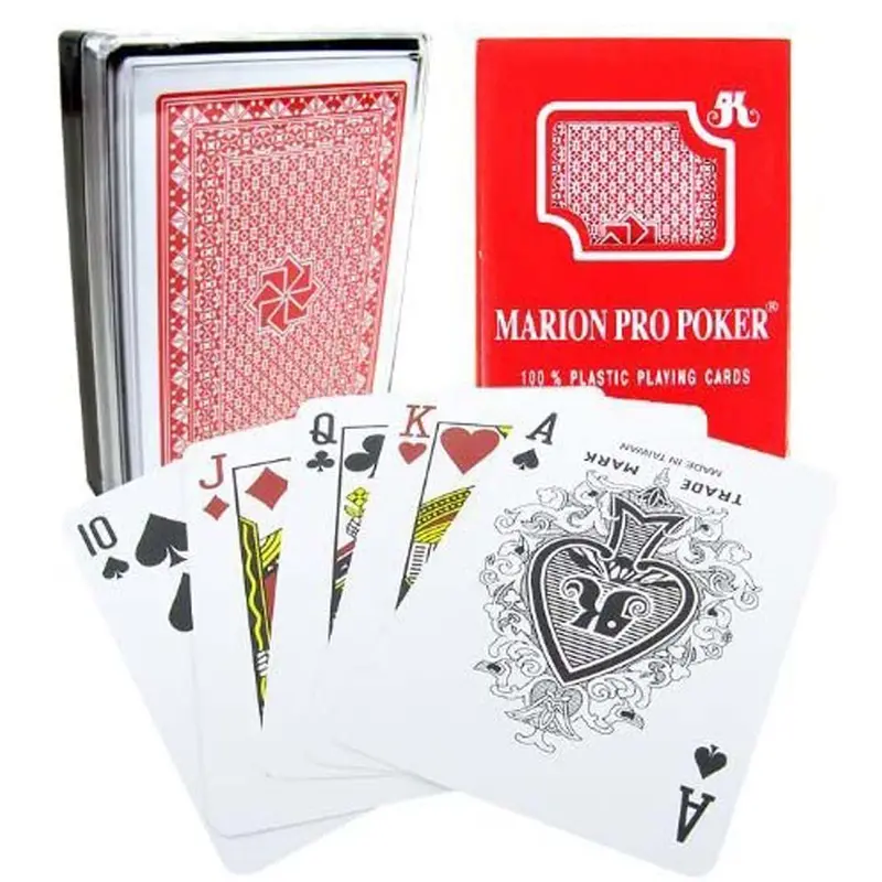 Marion Pro Plastic Standard Index Cards – Poker Size, Red