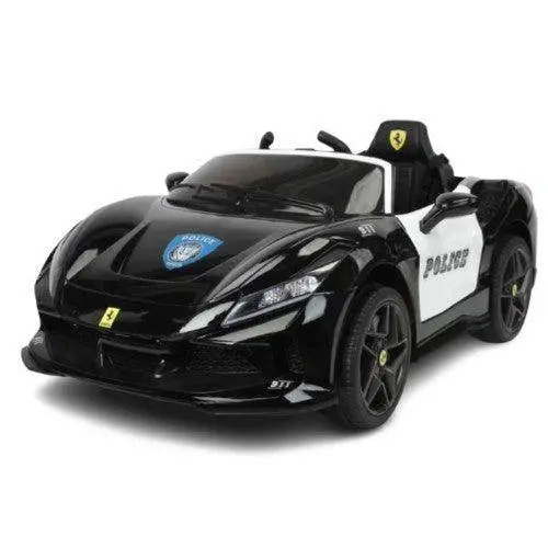 PATOYS 2023 Police-Themed Ferrari Turbo F8 12V Ride-On Car with Parental Remote Control
