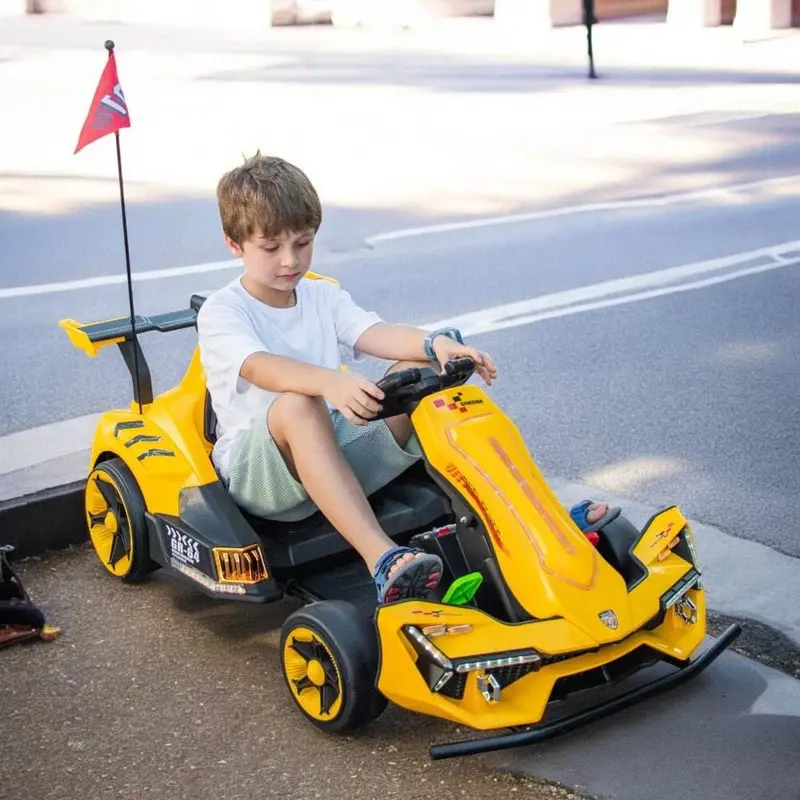 PATOYS 24V Drift Go-Kart for Kids with 300W Dual Motors & Adjustable Seat