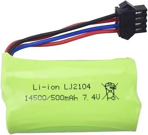 PATOYS D10 7.4V 500mAh Rechargeable Li-Po Battery – SM2P 4-Pin Connector for RC Models & Mini Vehicles