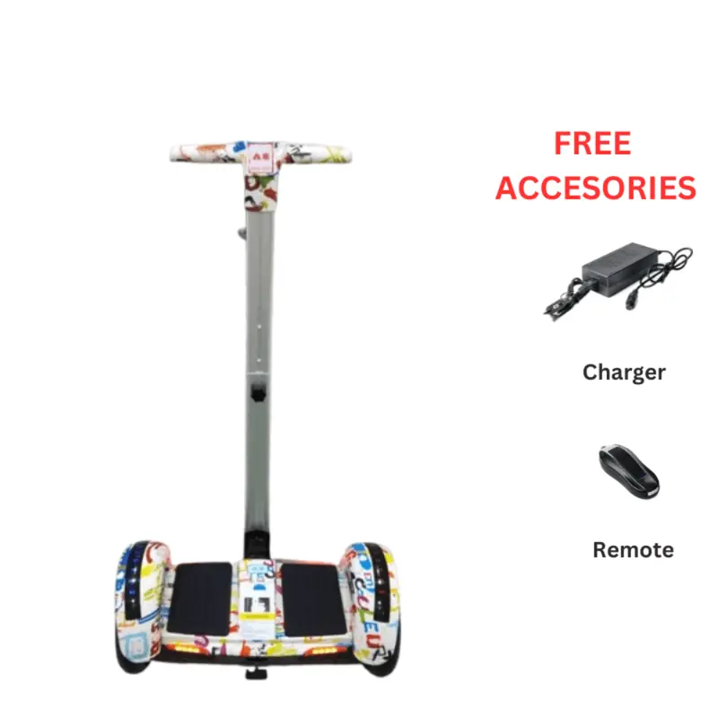 PATOYS S11 Handlebar Hoverboard – Self-Balancing Two-Wheel Scooter for Adults with Doodle Design