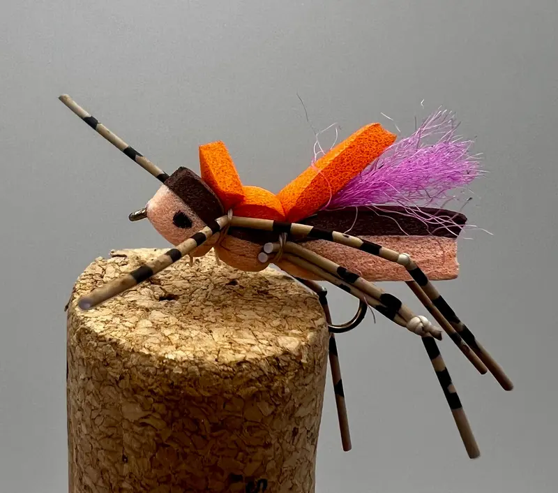 Peach Yeti Hopper Dry Fly