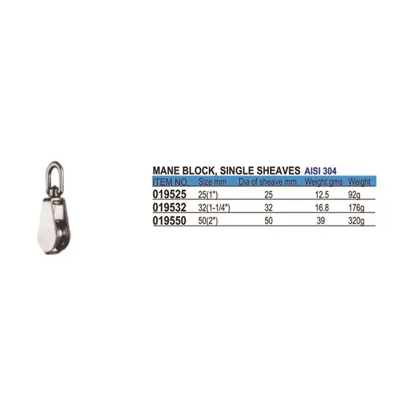 Pet Single-Sheave Mane Block Pulley