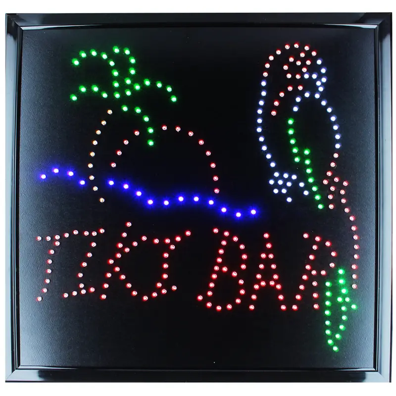 Tiki Bar LED Neon Sign – 20×20 Inches