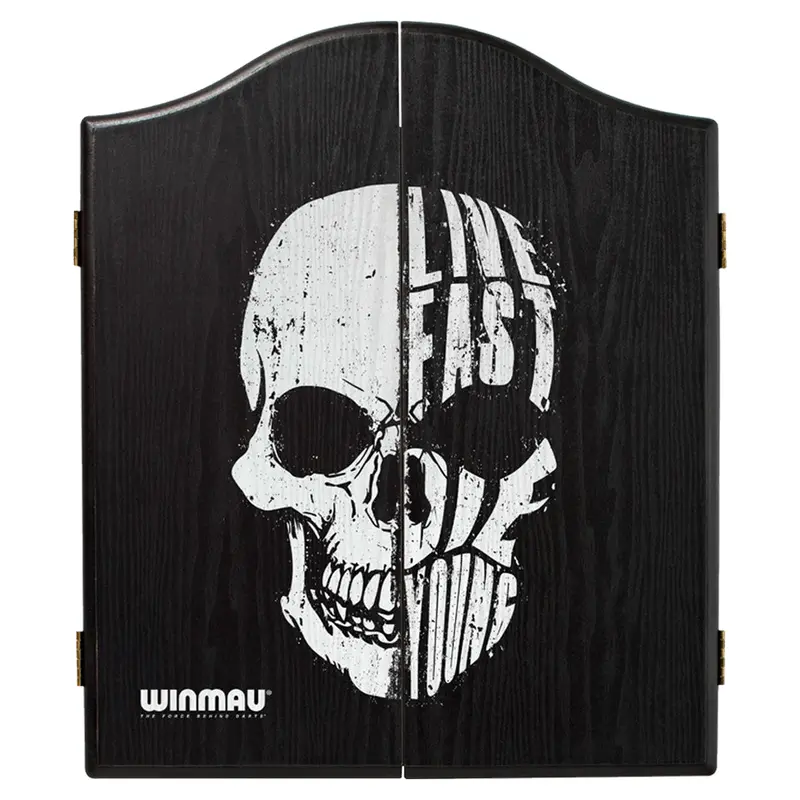 Winmau Skull-Themed Dartboard Cabinet with Storage